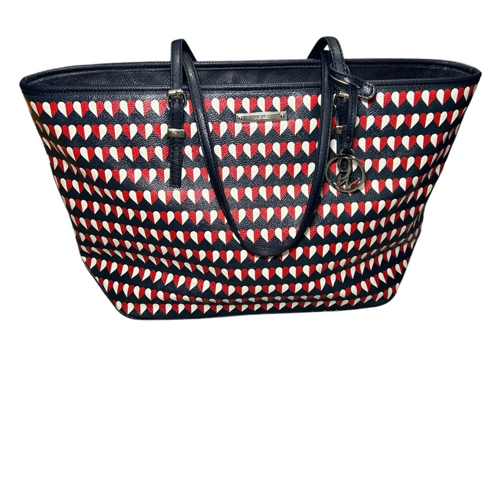 Nine West navy and Red Shoulder Bag with Geometric Pattern